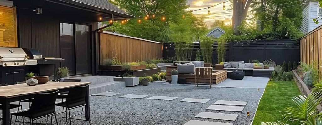 Consider creating a functional and beautiful base for your outdoor living area, where you can gather with family and friends to enjoy good weather, beautiful scenery, and delicious food.